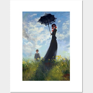 nanny with a parasol Posters and Art